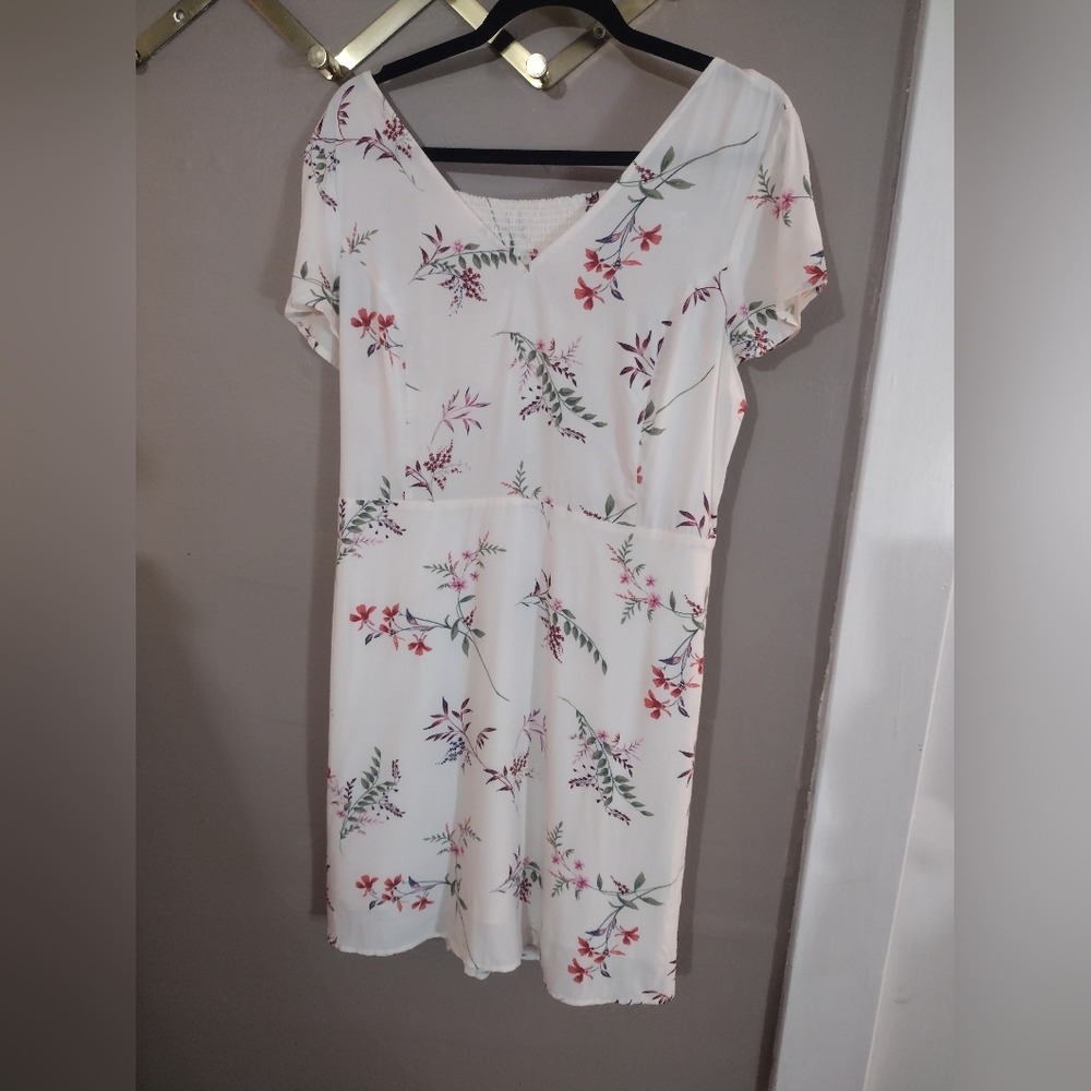 White Floral Mini Dress
